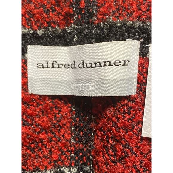 Alfred Dunner 8 Petite Red Black Plaid Full Zip Lined Jacket Coat - Picture 4 of 6